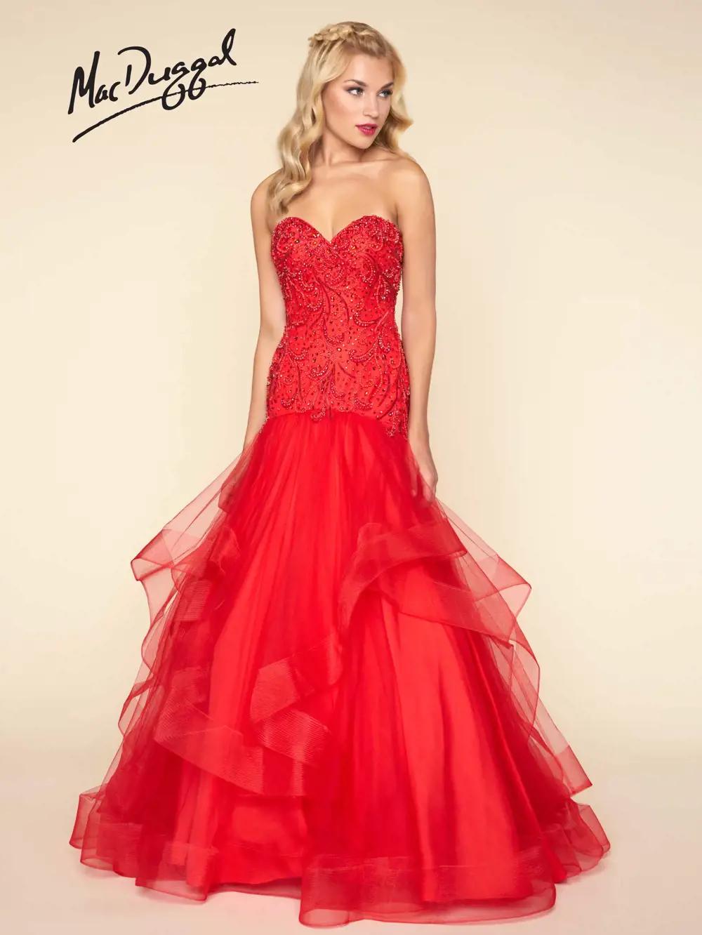 Mac Duggal Red Prom Dress